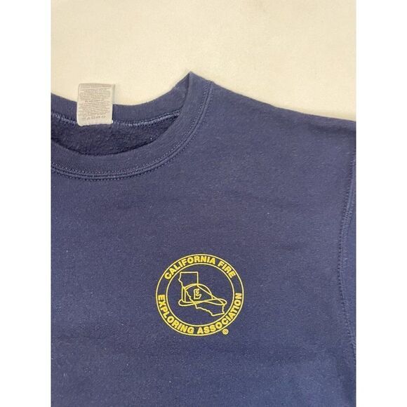 California Fire Exploring Association Crewneck Sweatshirt Men Small Blue - Picture 4 of 6